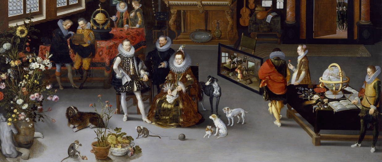 The Archdukes Albert and Isabella Visiting a Collector's Cabinet by Jan Brueghel the Elder (1623)