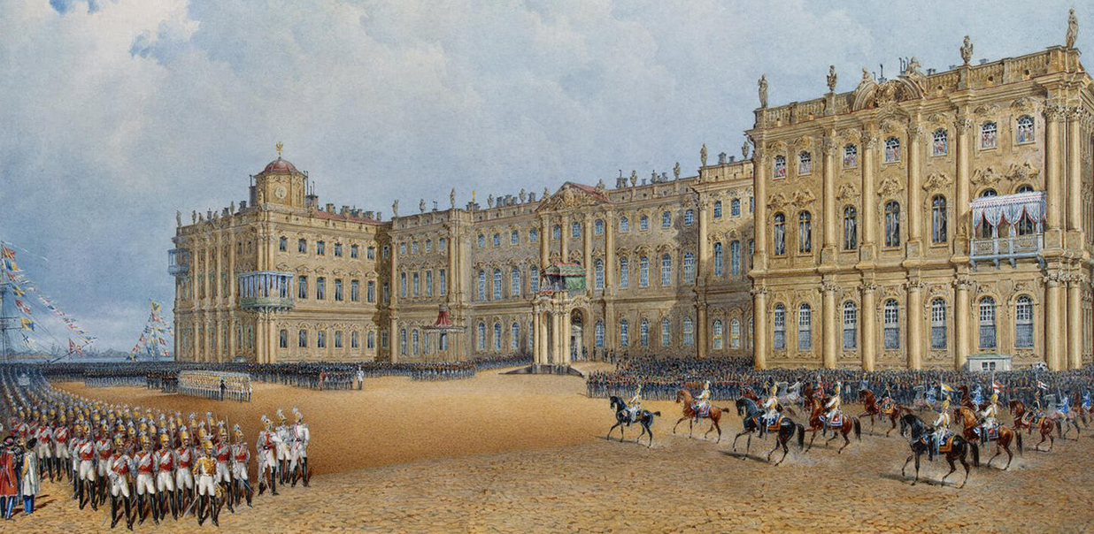 View of the Winter Palace from the Admiralty by Vasily Sadovnikov (1839)
