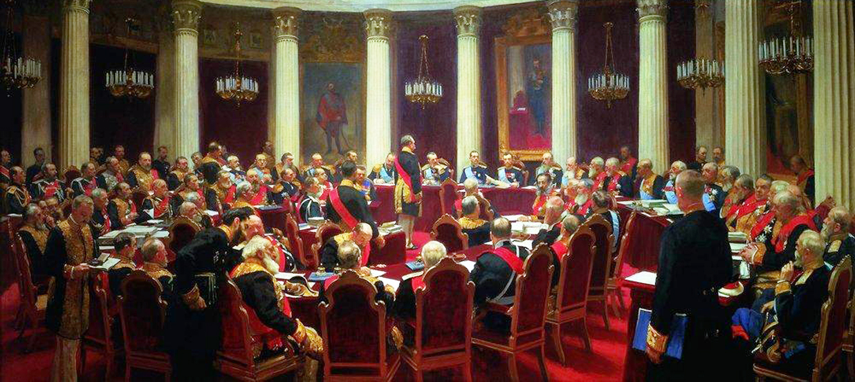 Ceremonial Meeting of the State Council on May 7, 1901 by Ilay Repin (1903)