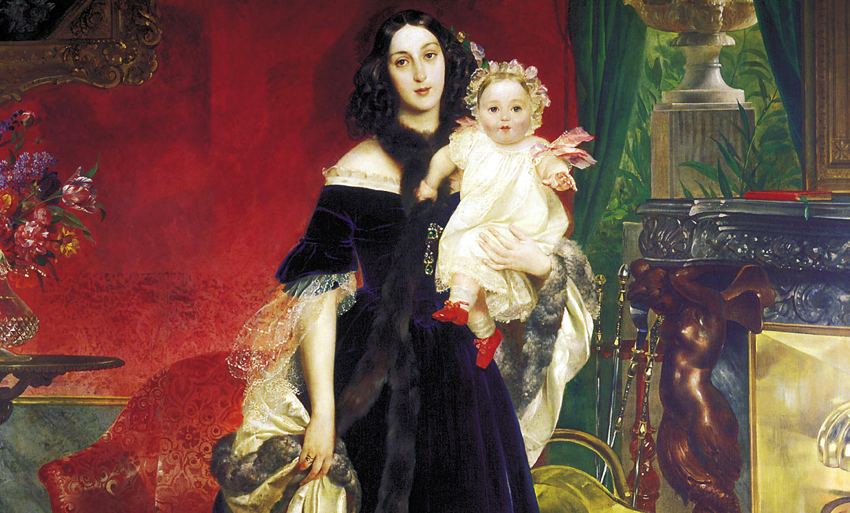 Portrait of M. A. Beck and Her Daughter M.I. Beck by Karl Bryullov (1840)